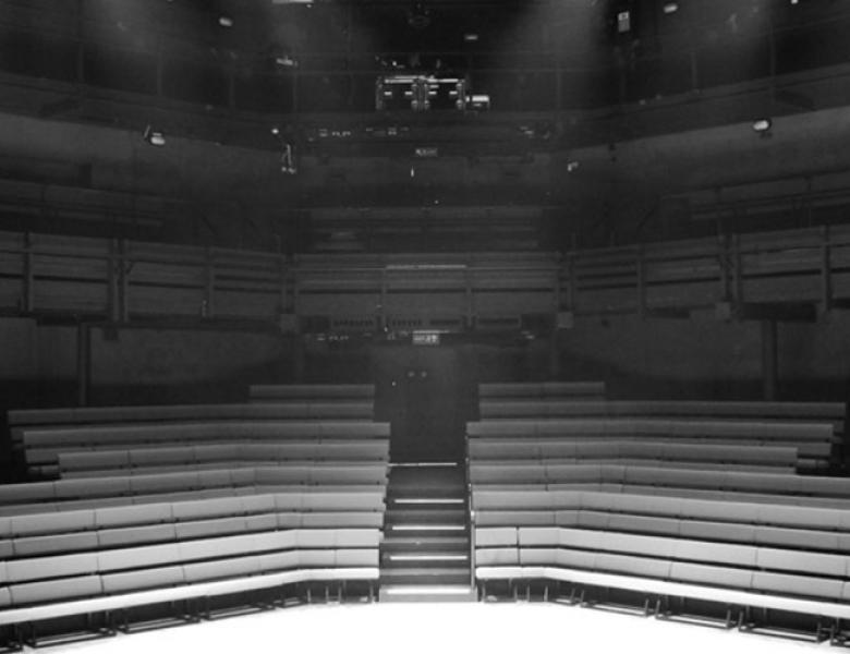 Image of Young Vic Auditorium in black and white