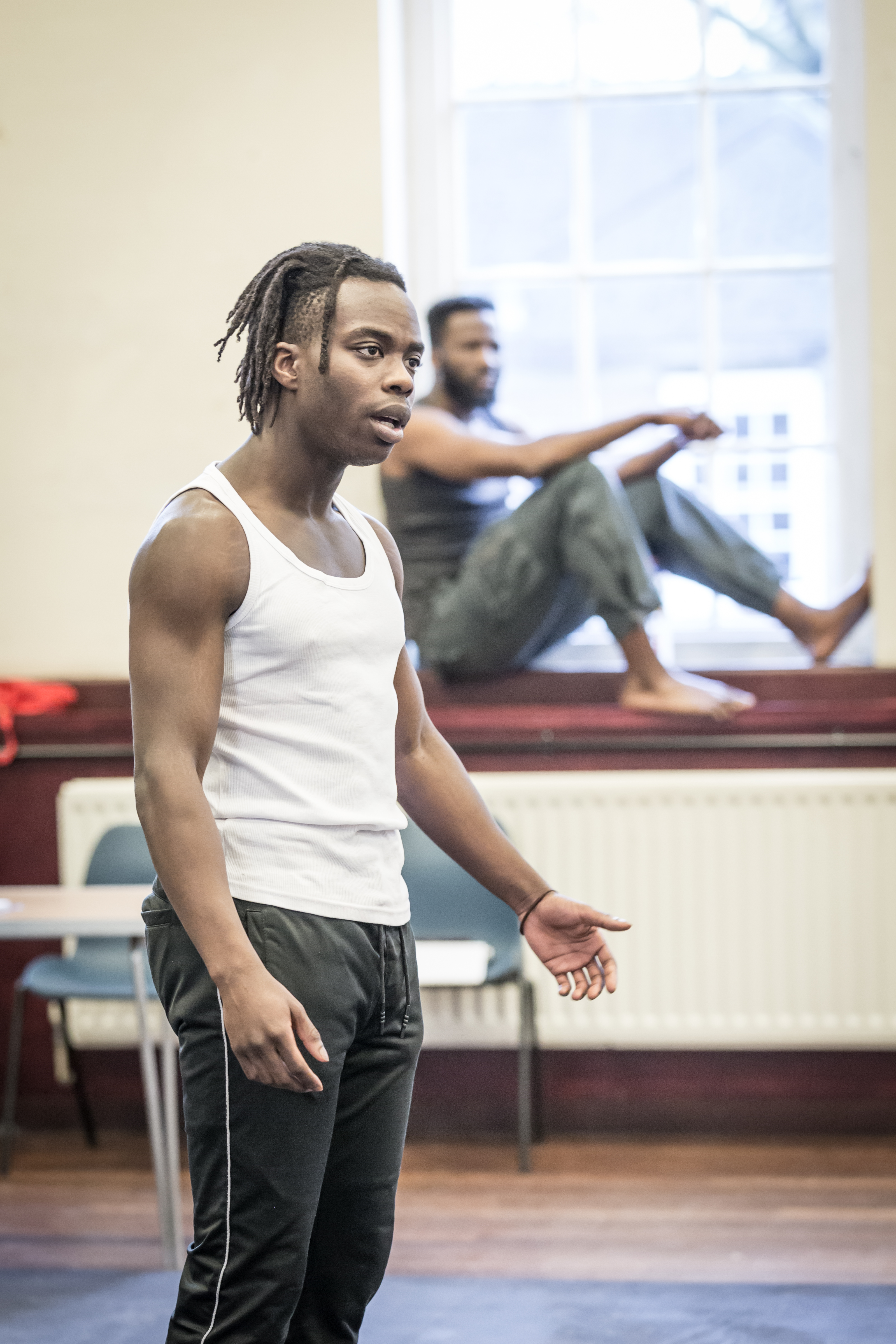 Jonathan Ajayi in rehearsal for The Brothers Size © Marc Brenner