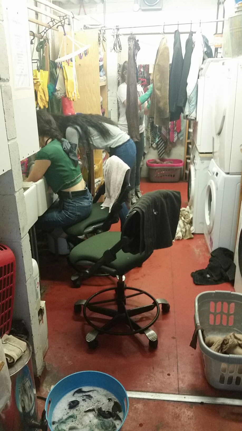 Wardrobe staff doing the laundry