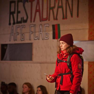 Rachel Redford (Beth) in The Jungle at the Young Vic © David Sandison