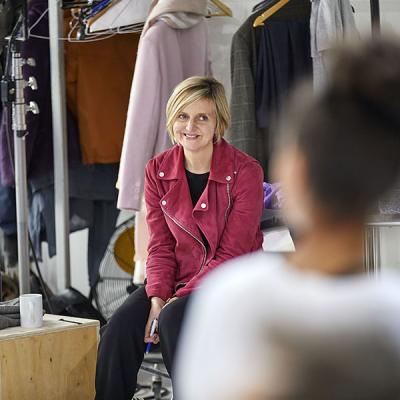 Marianne Elliott (co-director) in rehearsal for Death of a Salesman, Young Vic 2019 (