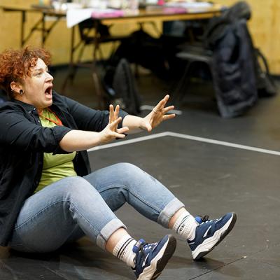 Lucy Jane Parkinson in rehearsal for She Ventures and He Wins © Anthony Lee